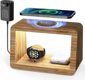 Bamboo Wireless Charging Station: 3-in-1